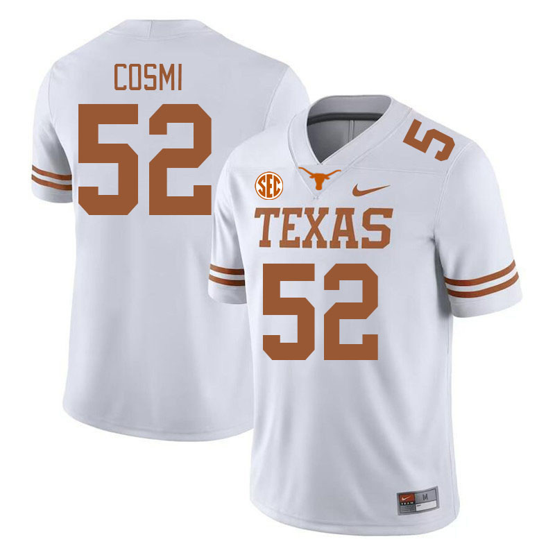 # 52 Sam Cosmi Texas Longhorns Jerseys Football Stitched-White